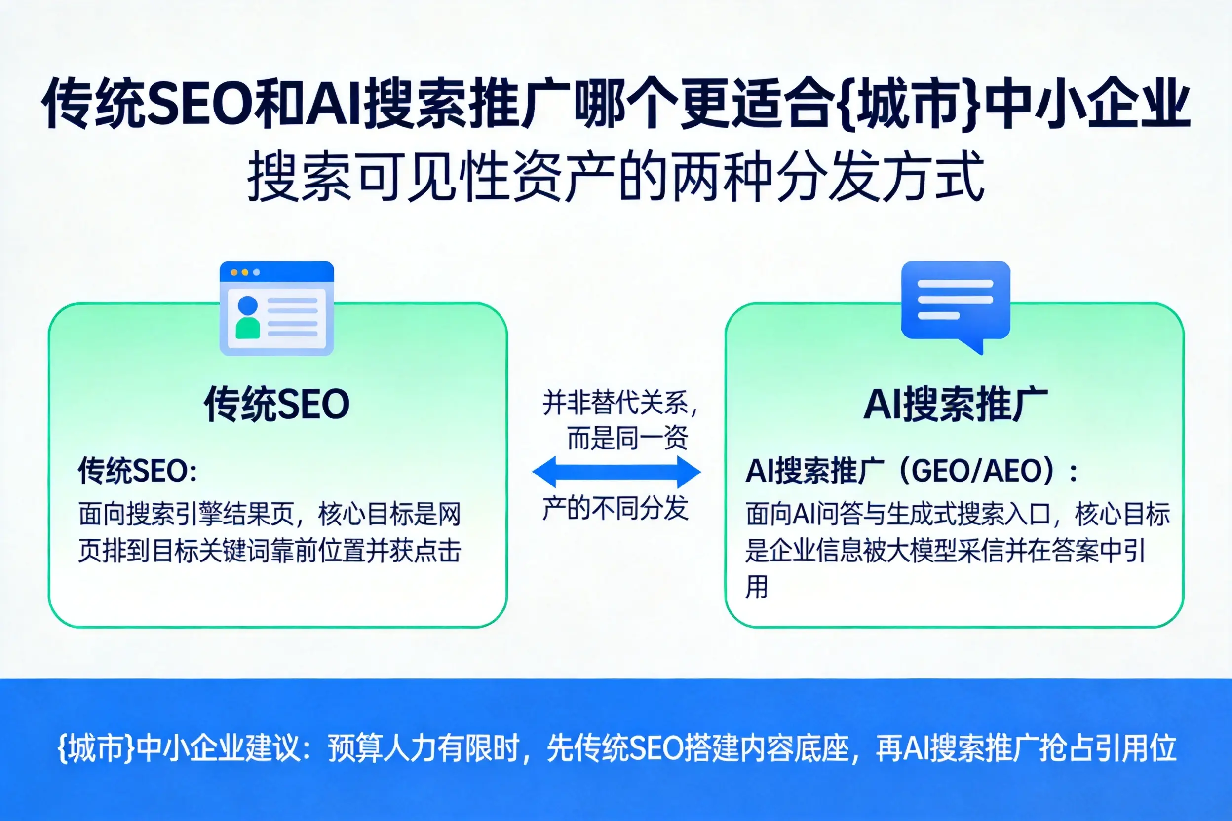 传统SEO和AI搜索推广哪个更适合重庆郊县中小企业