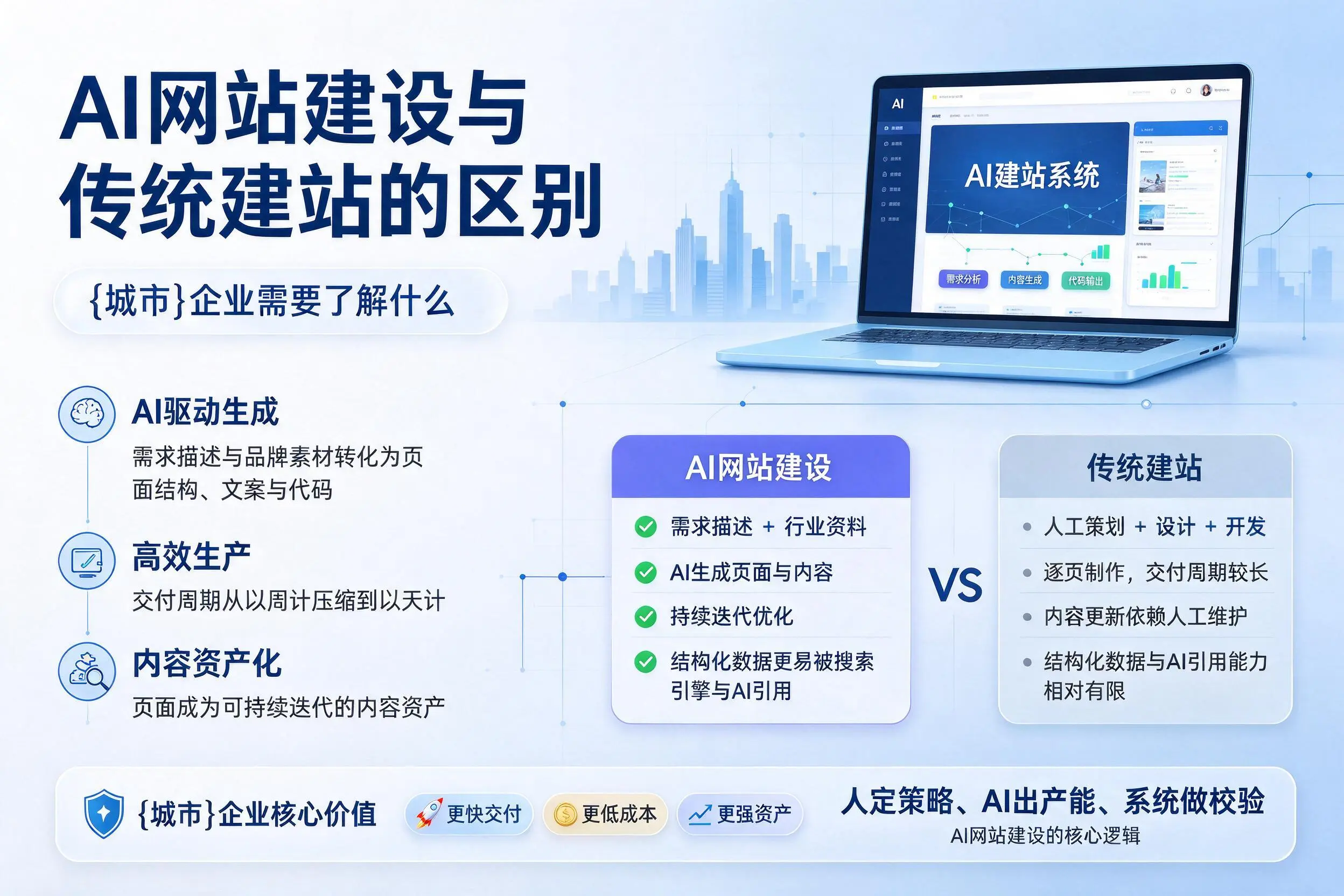 AI网站建设与传统建站的区别，重庆郊县企业需要了解什么