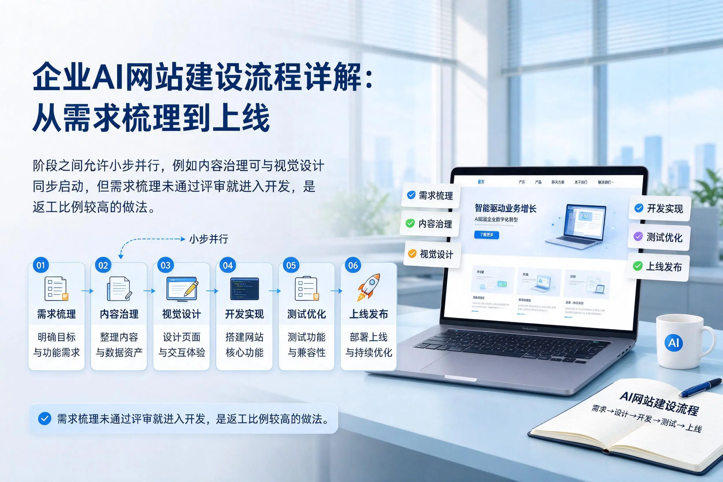 重庆郊县企业AI网站建设流程详解：从需求梳理到上线