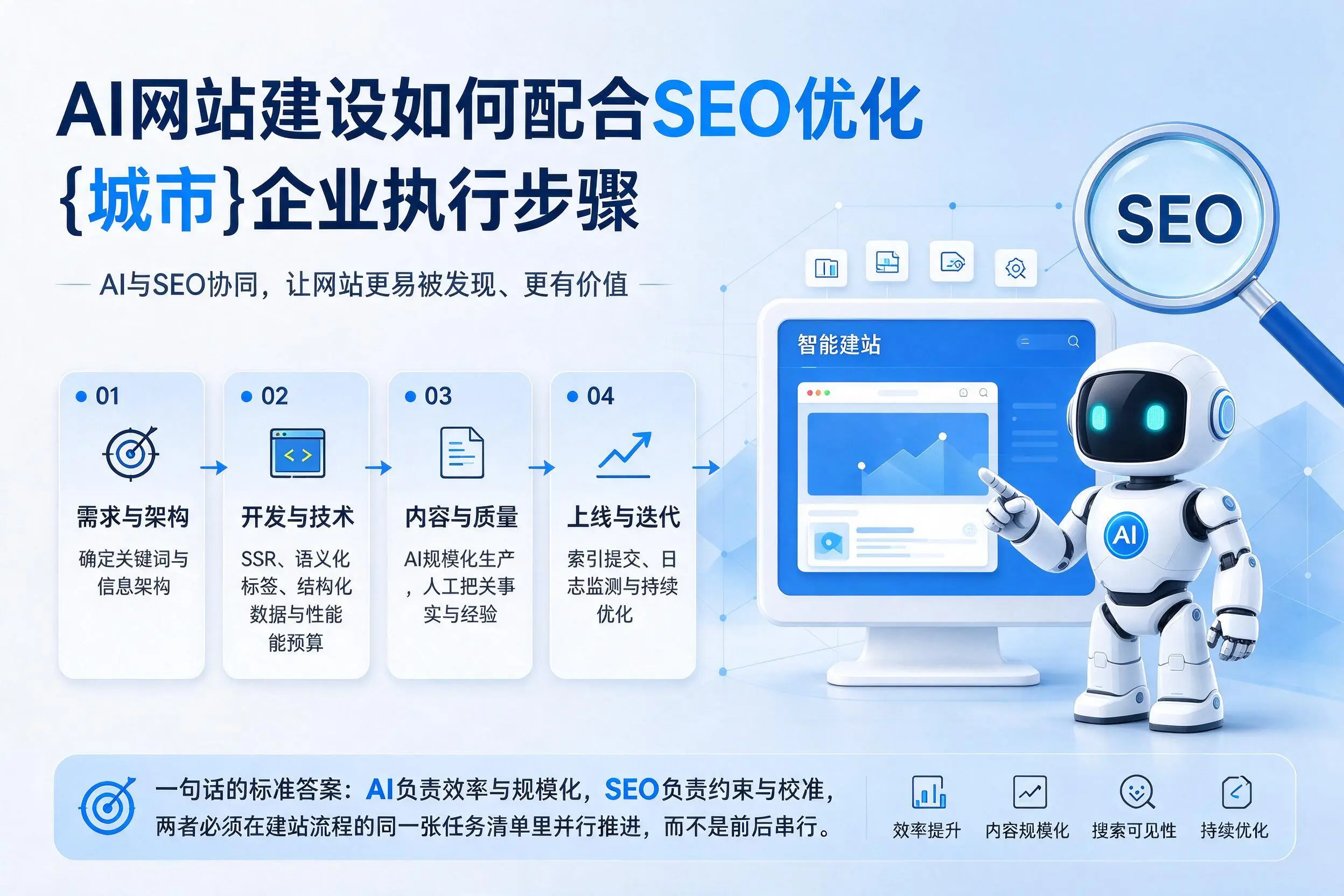 AI网站建设如何配合SEO优化，重庆郊县企业执行步骤