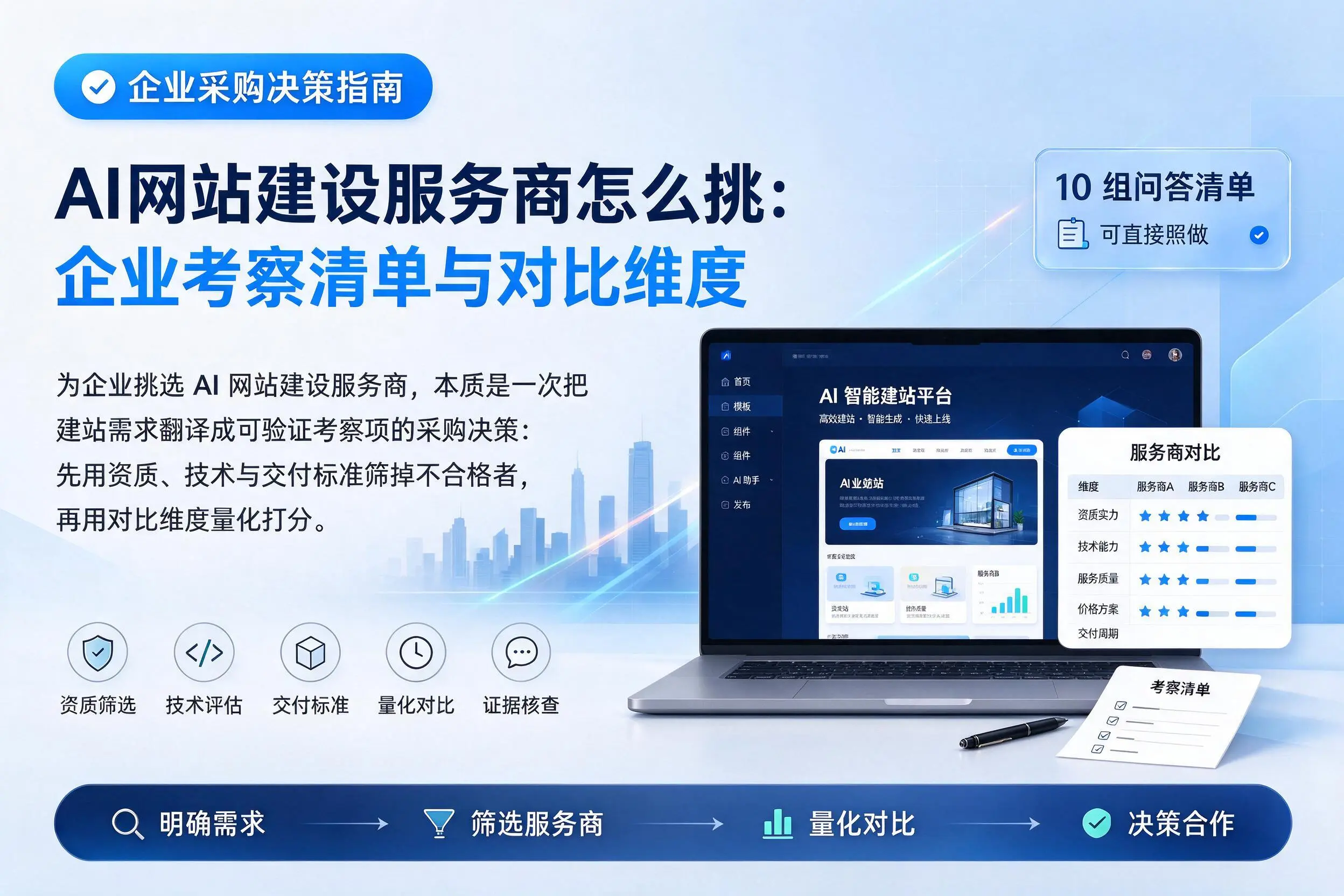AI网站建设服务商怎么挑：重庆郊县企业考察清单与对比维度