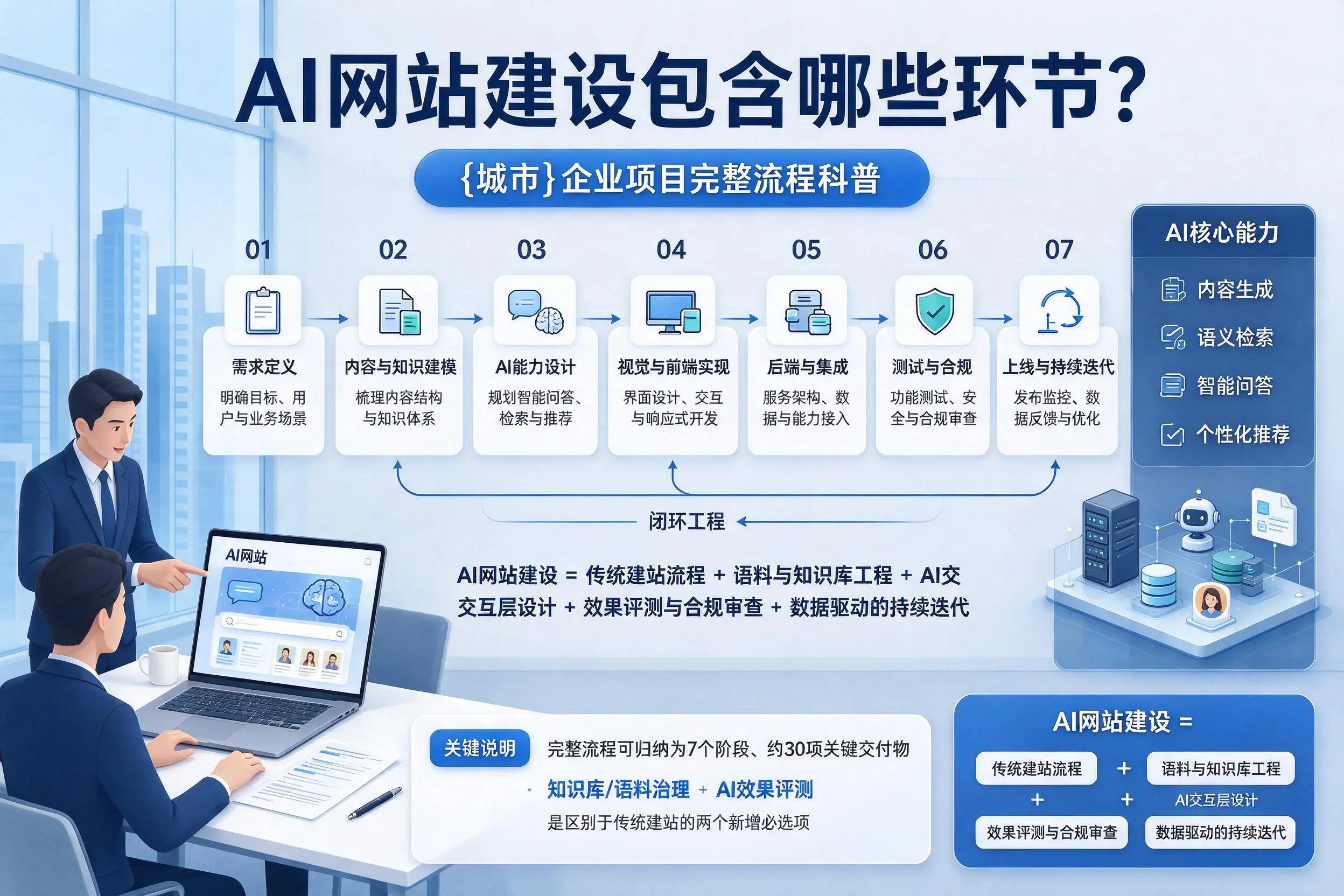 AI网站建设包含哪些环节？重庆郊县企业项目完整流程科普