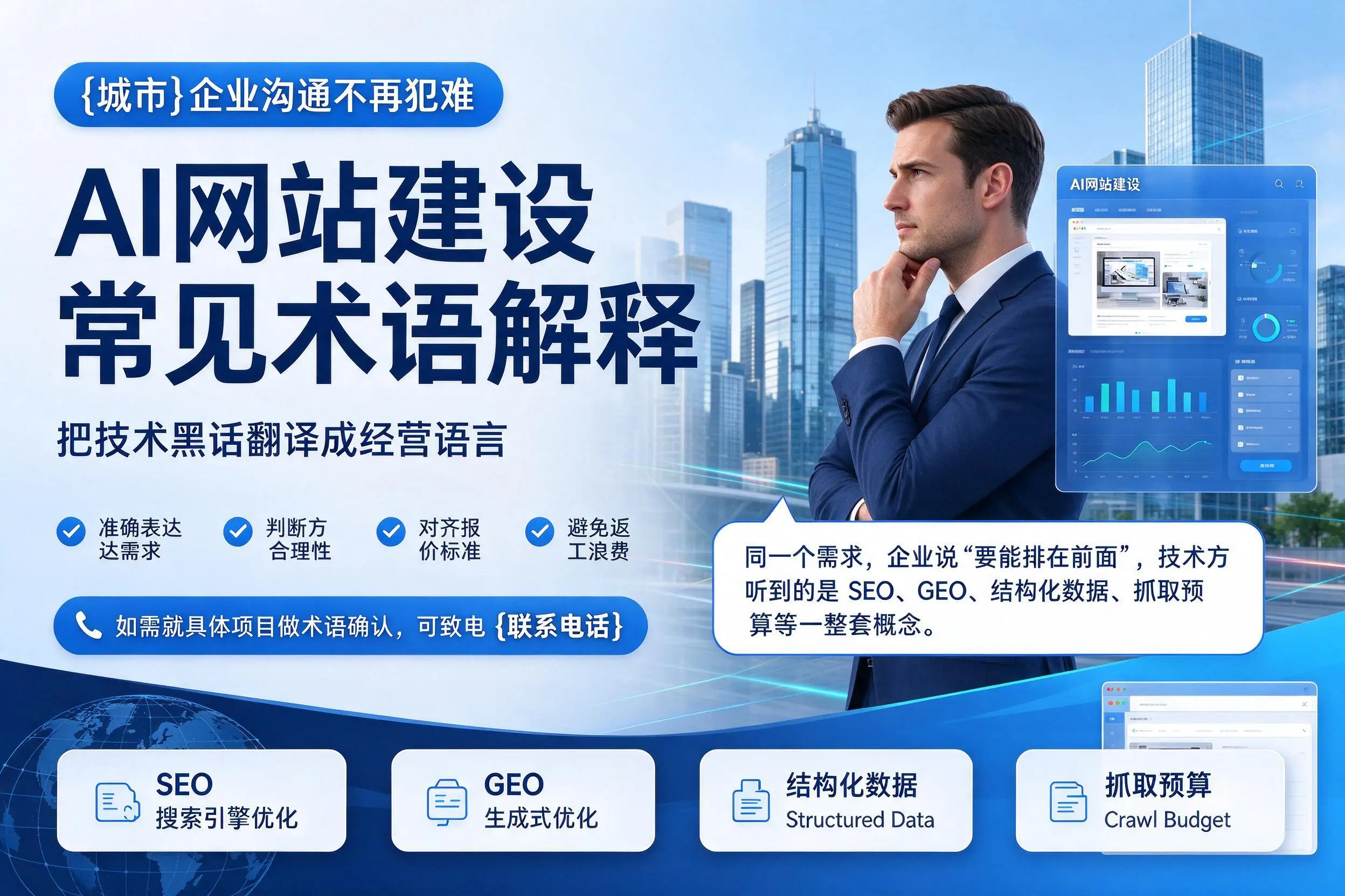 AI网站建设常见术语解释，重庆郊县企业沟通不再犯难