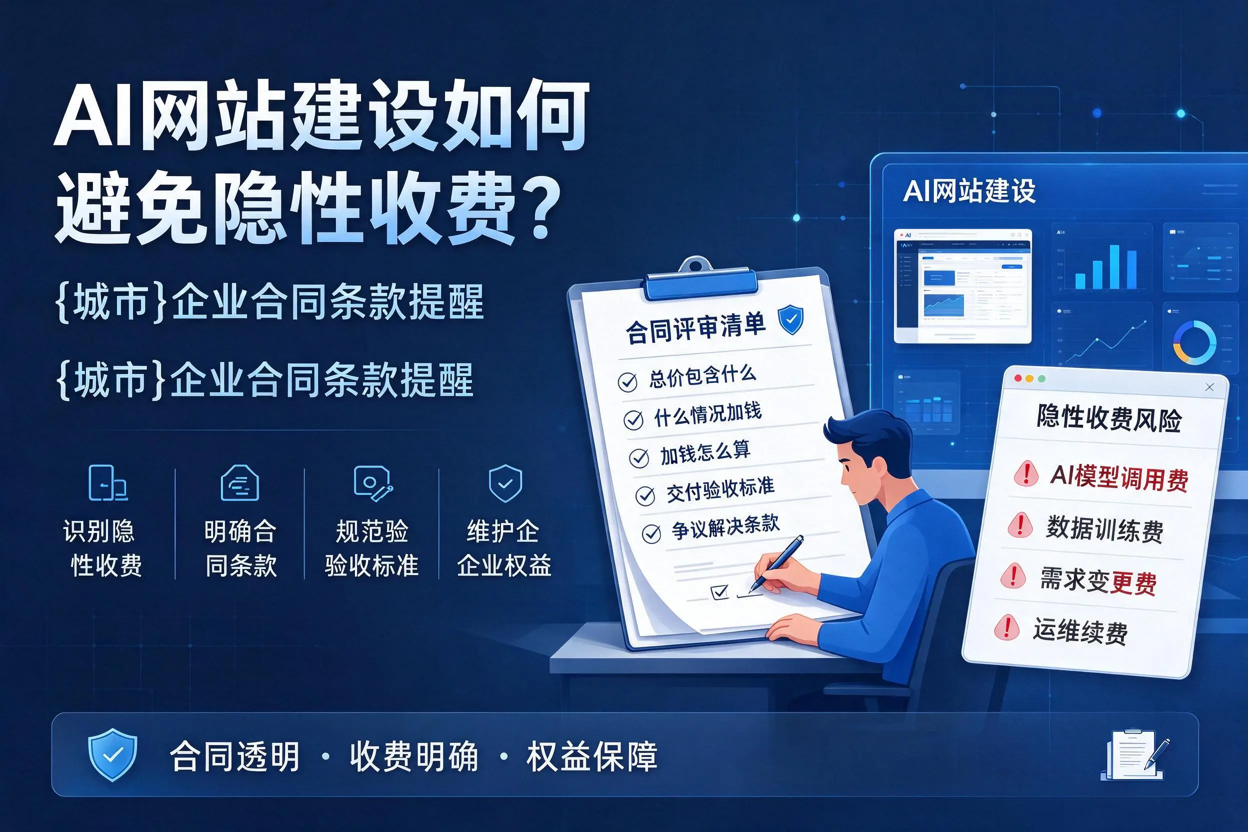 AI网站建设如何避免隐性收费?重庆郊县企业合同条款提醒