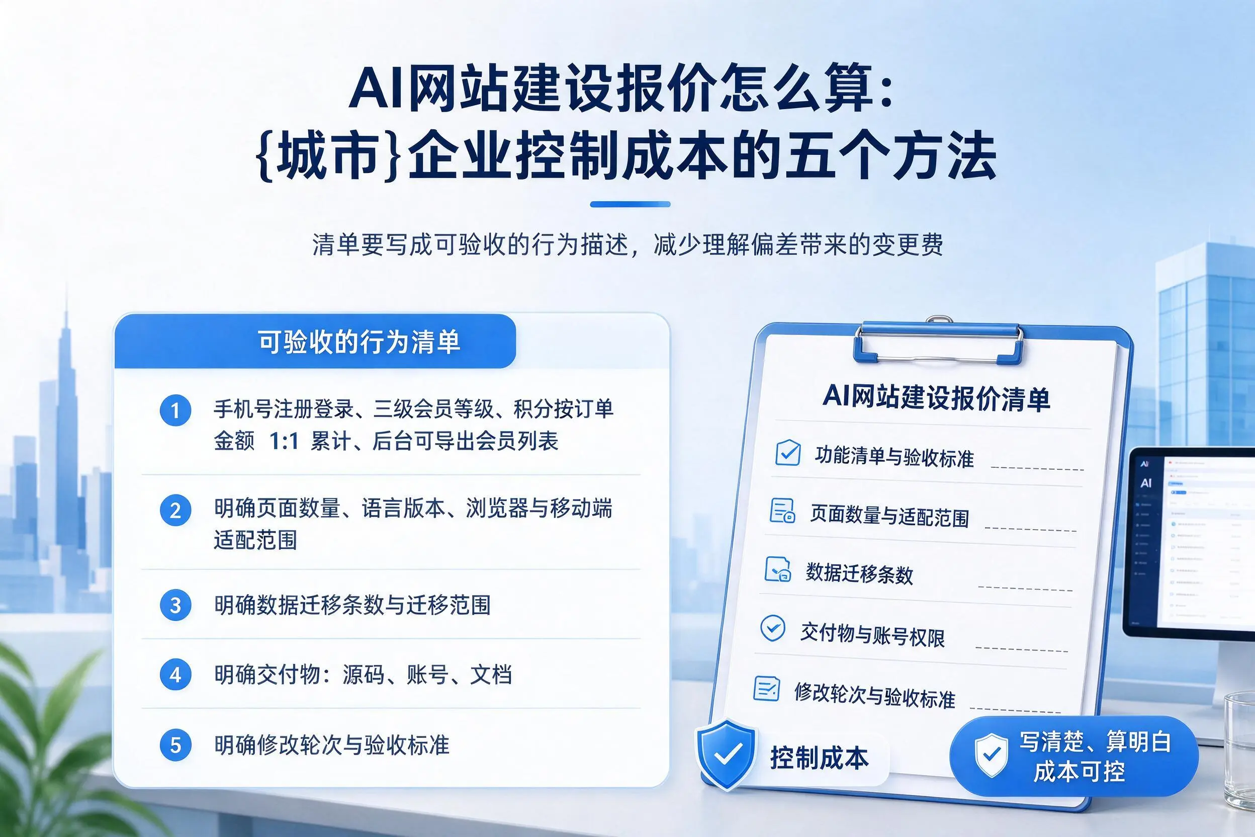 AI网站建设报价怎么算:重庆郊县企业控制成本的五个方法